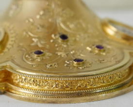 Solid silver gilt antique French Gothic Chalice.